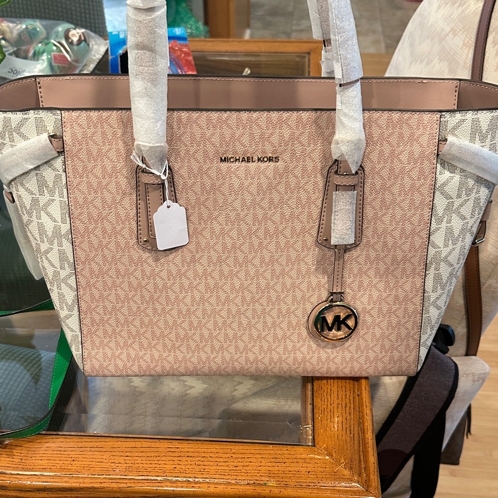 Michael Kors Pink and Cream Tote Bag